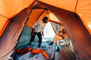 Reading in the tent