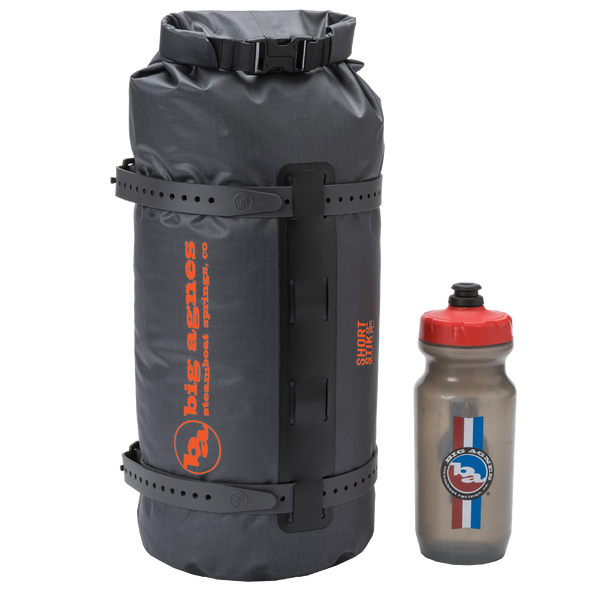 Copper Spur UL2 Bikepack dry bag and water bottle with branding on a white background