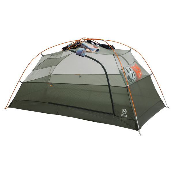 Copper Spur UL2 Bikepack tent with orange accents on a white background
