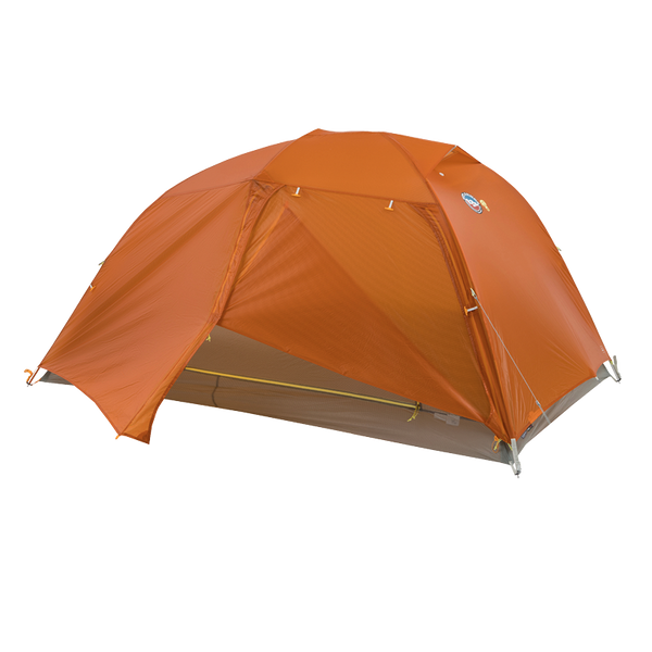Orange Copper Spur UL3 mtnGLO® camping tent on a white background