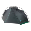 The Pitchpine VST 1.5 by Big Agnes Canada is a dome-shaped, dark gray ultralight tent with teal accents, a rainfly, external support poles, and a logo patch near the base. Made from durable Hyperbead fabric and shown on a plain white background.
