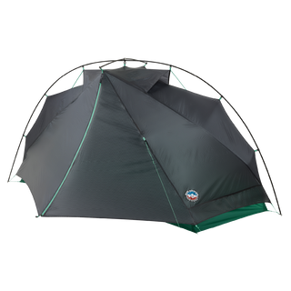 The Pitchpine VST 1.5 by Big Agnes Canada is a dome-shaped, dark gray ultralight tent with teal accents, a rainfly, external support poles, and a logo patch near the base. Made from durable Hyperbead fabric and shown on a plain white background.