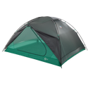 The Sarvis VST 2 by Big Agnes Canada is a green and dark gray dome-shaped camping tent made with Hyperbead fabric, featuring mesh panels, a zippered door, and lightweight poles—ultralight shelter shown on a white background.