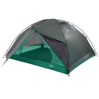 Green and gray tent on a white background