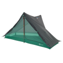 The Big Agnes String Ridge VST 1.5 is a green and gray dome-shaped tent with mesh sides and a partially open door, featuring visible support poles, offering ultralight, reliable shelter for your camping trips.