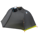 Gray Tiger Wall UL1 Bikepack camping tent with green base on a white background