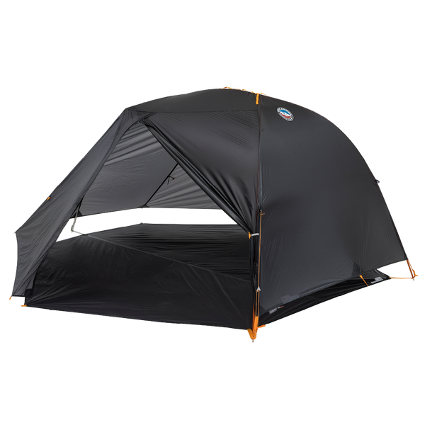 Black Tiger Wall UL2 Bikepack camping tent with orange accents on a white background