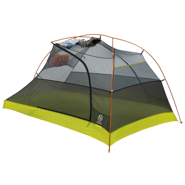 Tiger Wall UL2 Bikepack camping tent with green floor and gray walls on a white background