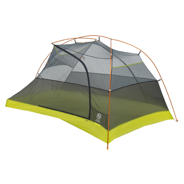 Tiger Wall UL2 Bikepack Camping tent with green base and gray top on a white background